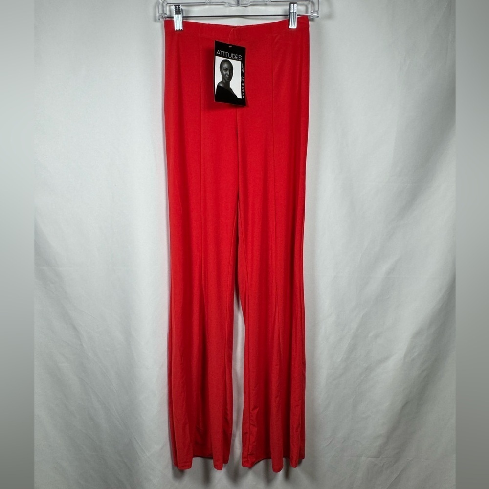 Attitudes by Renee Como Jersey Godet Wide Leg Pants Mandarin XS
